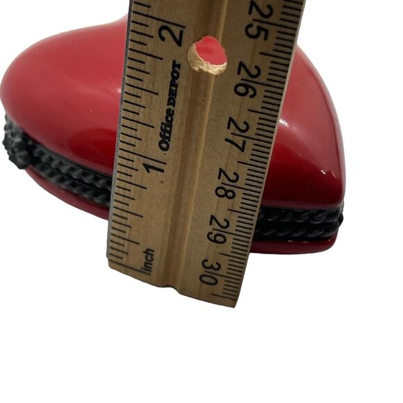 Hallmark Heart Trinket Box Porcelain Rose Painted Detail Retro Valentine Love - Picture 4 of 16